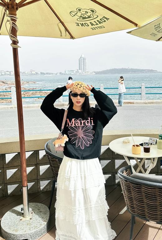 韩国原单Mardi重工刺绣360克纯棉卫衣 商品图8