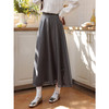 鹿向南「浪漫日记」高腰灰色半身裙女春季新款蕾丝拼接显瘦A字裙 商品缩略图0