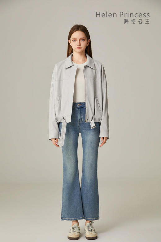 翻领腰带PU皮衣 商品图7