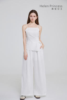 时尚吊带阔腿裤套装