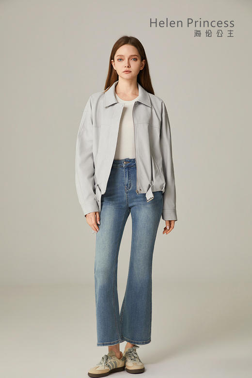 翻领腰带PU皮衣 商品图5