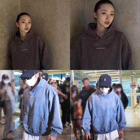 正月初六上个新  独家圆正 巴黎家 经典徽标刺绣 袋鼠口袋 重工水洗 情侣款 连帽卫衣