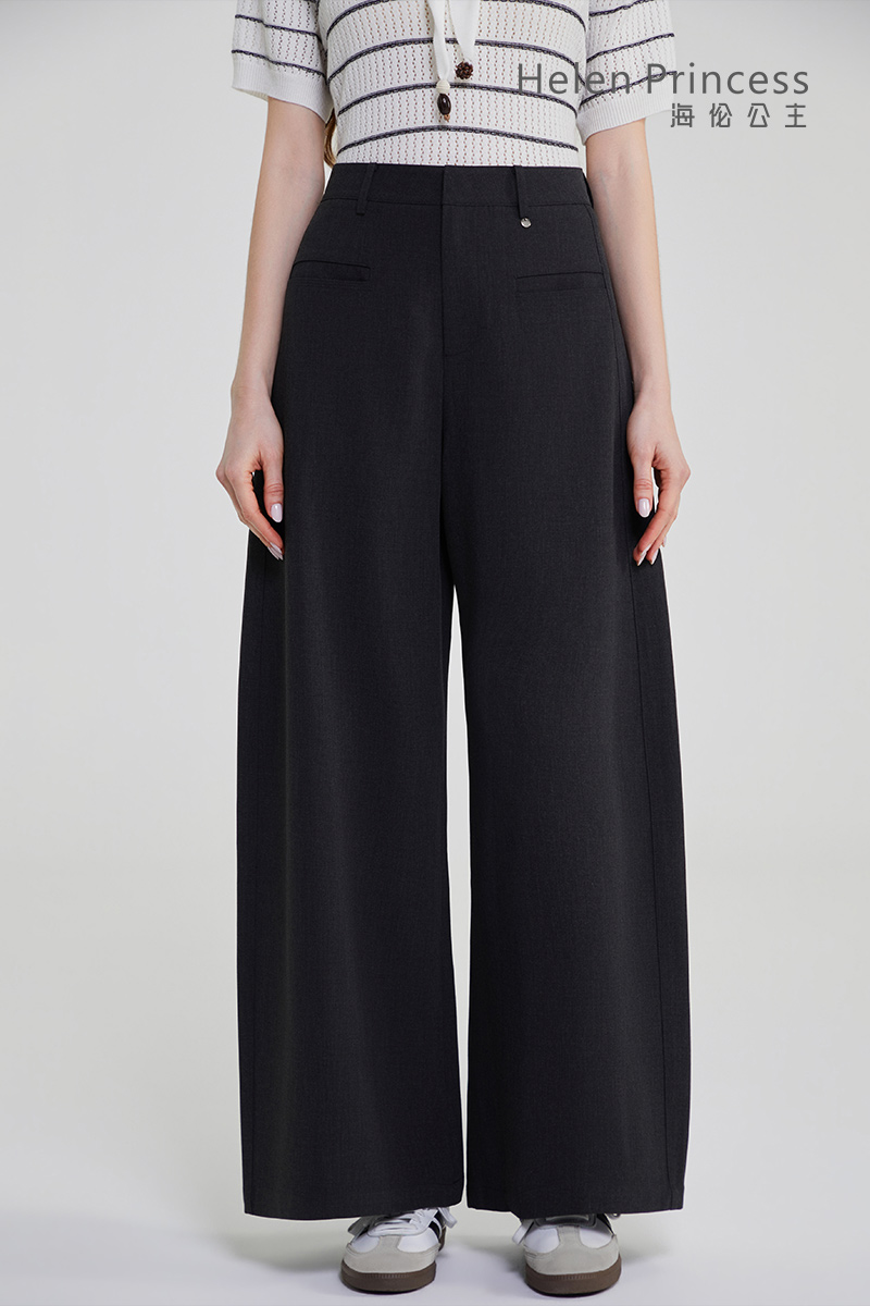 优雅西装阔腿裤