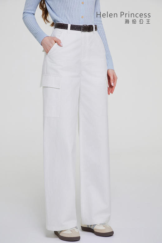 工装休闲阔腿裤配腰带 商品图1