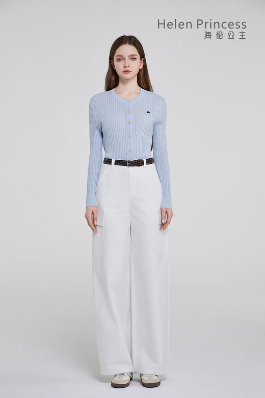 圆领刺绣针织上衣 商品图1