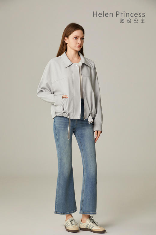 翻领腰带PU皮衣 商品图9