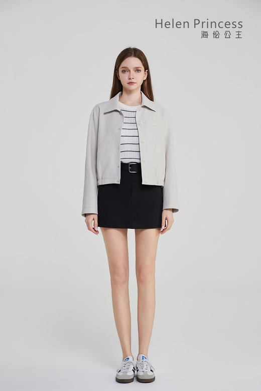 翻领短款PU夹克 商品图5