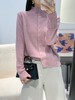 星纱肌理~花边袖半高领针织开衫毛衣 商品缩略图3