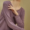 【居家舒适】卷卷紫女士兰精莫代尔V领长袖连衣裙家居服/睡衣 轻柔舒适透气 极简百搭不挑身材 商品缩略图5