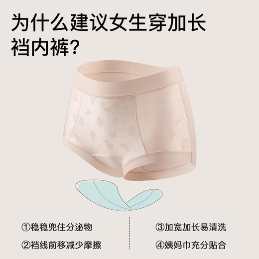 N2-润微新款莫代尔/棉高腰轻收腹4条装裸感轻盈透气纯棉裆女士内裤女  小云舒/云朵棉棉 商品图4