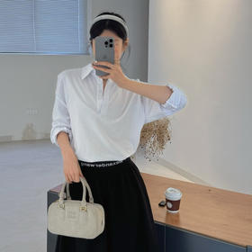 row纯棉极简polo衫