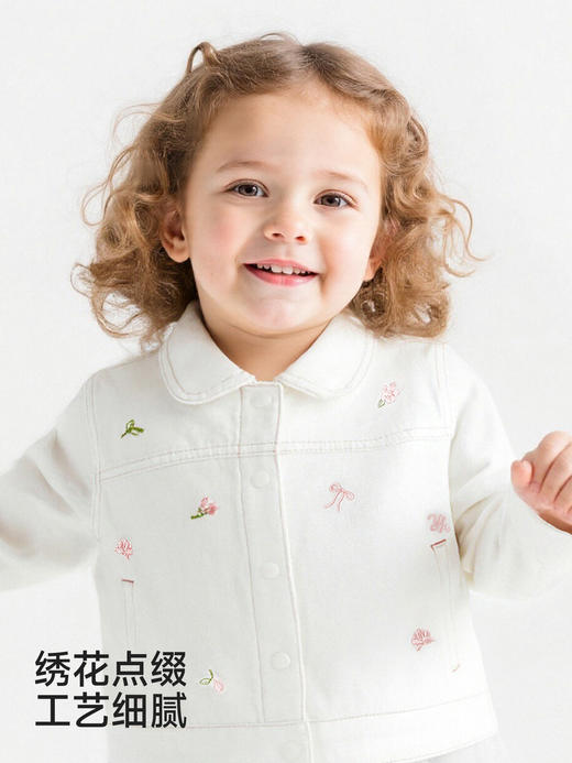 英氏儿童牛仔外套女宝宝春秋纯棉可爱百搭春季衣服YRWBJ1S031A 商品图3