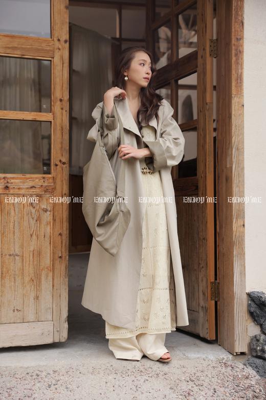 【门店同款】ENJOY春季“序光之旅”拼皮配包长款风衣 169249418 商品图10