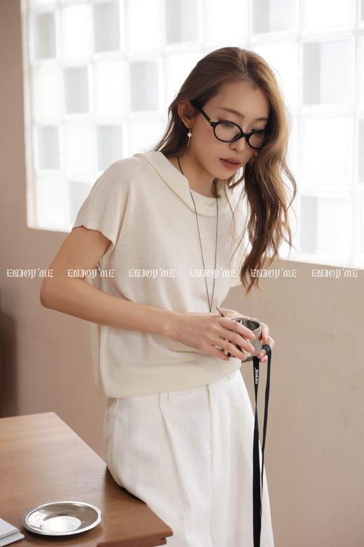 【门店同款】ENJOY春季“柔权主义”叠叠领针织上衣 169247172 商品图6