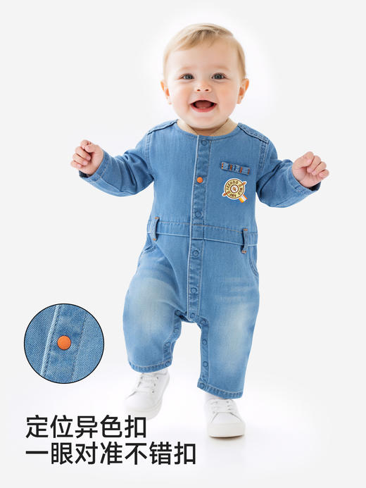 英氏婴儿连体衣宝宝牛仔哈衣春秋长袖春季百搭新款YRHAJ1S050A 商品图3