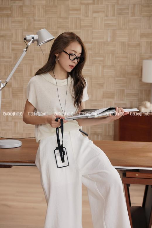 【门店同款】ENJOY春季“柔权主义”叠叠领针织上衣 169247172 商品图9