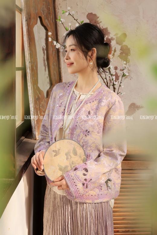 【门店同款】ENJOY春季“画中行”垂珠漱紫中式外套 169649542 商品图5