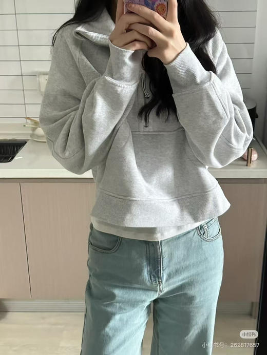 xs/s，m/l  xl/xxl 可选💰699🉐直邮✨⚠️终于等到灰色的折扣啦‼️Lululemon scuba浅灰色半拉链卫衣 商品图4