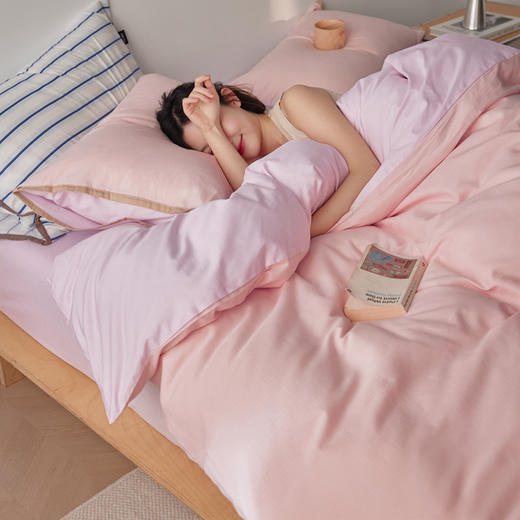 2026春夏全棉人字纹小提花拼色系列四件套 商品图4