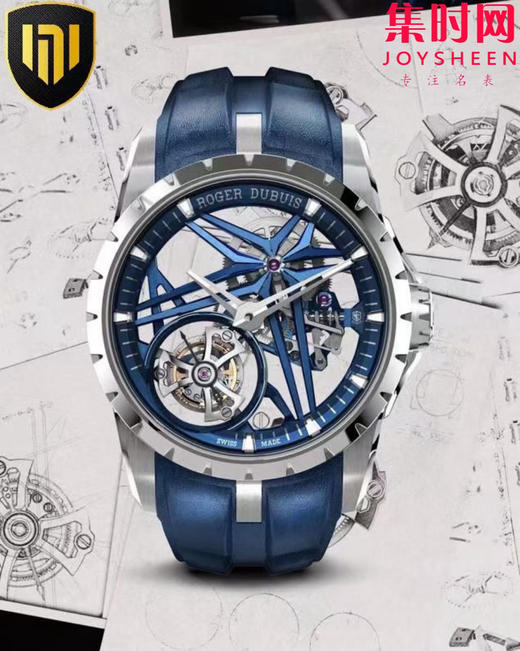 NEW罗杰杜彼王者镂空陀飞轮系列RDDBEX0838 男士腕表 立体小牛皮表带 真陀飞轮机 商品图0