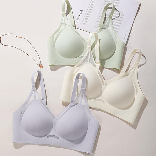 【轻薄透气无痕】小胸舒适聚拢提拉上托防垂收副乳内衣女士文胸罩   朦胧云影 商品图9