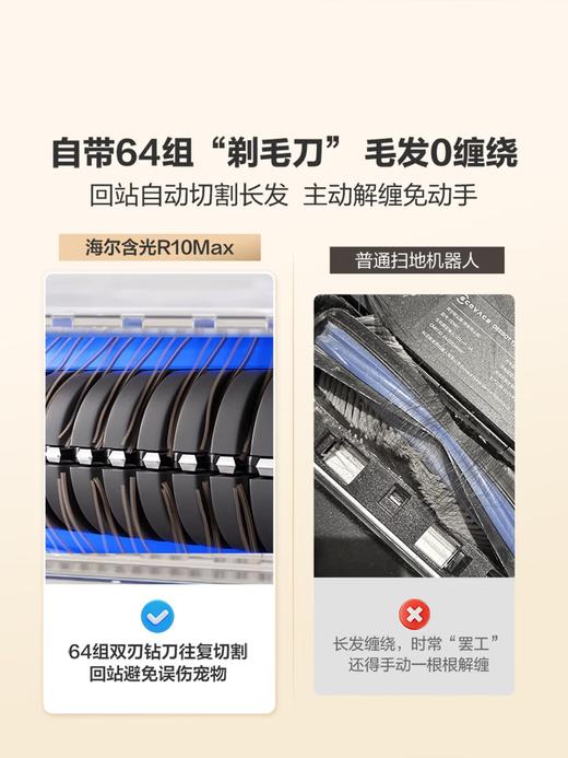 海尔（Haier）含光R10Max 京东专属扫地机器人扫拖洗烘一体滚筒洗地机器人自动集尘洗地机水箱版 RHSA-R10MaxU1 商品图3