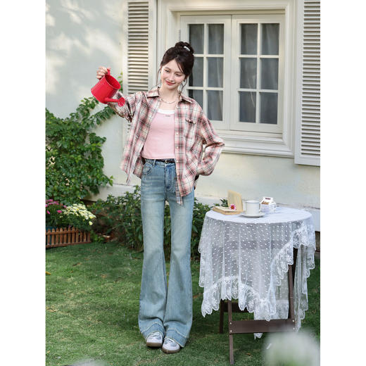 鹿向南「柔光点耀」假两件粉色内搭背心女春夏修身打底吊带上衣 商品图1