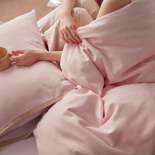 2026春夏全棉人字纹小提花拼色系列四件套 商品图6