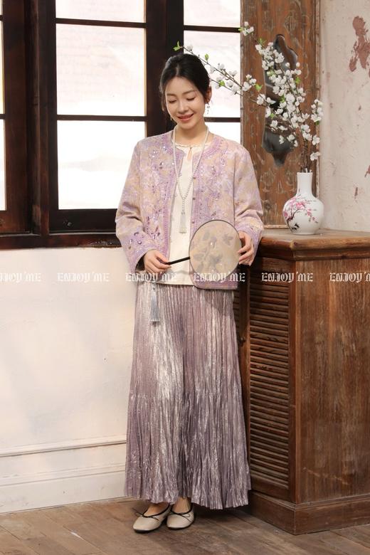 【门店同款】ENJOY春季“画中行”垂珠漱紫中式外套 169649542 商品图6