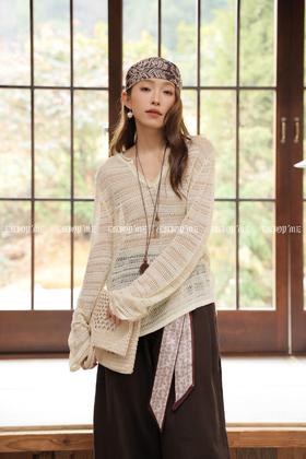 【门店同款】ENJOY春季“序光之旅”V领镂空针织 169443595