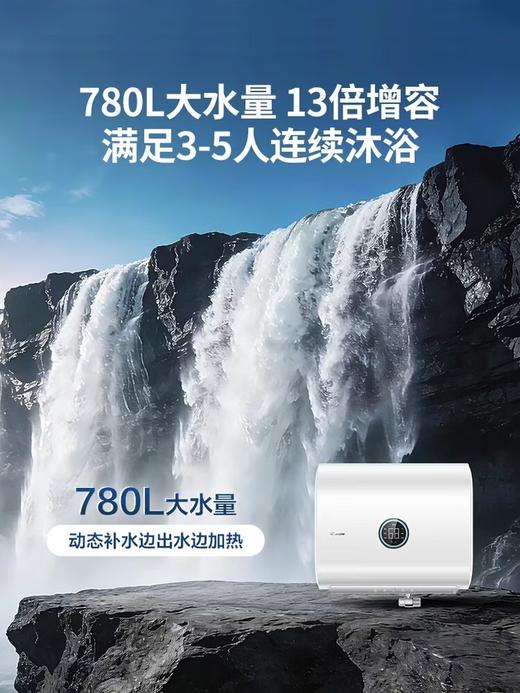海尔出品统帅懒人系列60升双胆扁桶电热水器小白瓶母婴级净肤AI语音3300W一级能效国家补贴小音浪F7PRO 商品图4