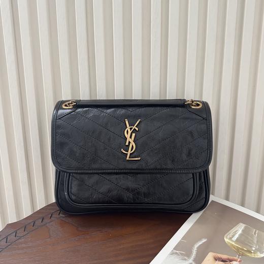 圣罗兰 niki 油蜡皮金色logo 金链条 小/中号（LZ） 商品图0