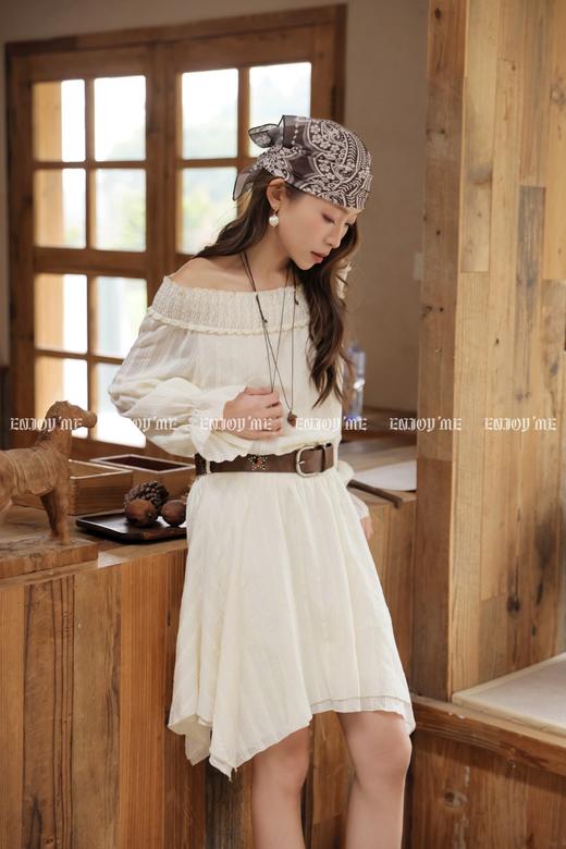 【门店同款】ENJOY春季“序光之旅”白茶清欢露肩裙 169244908 商品图2