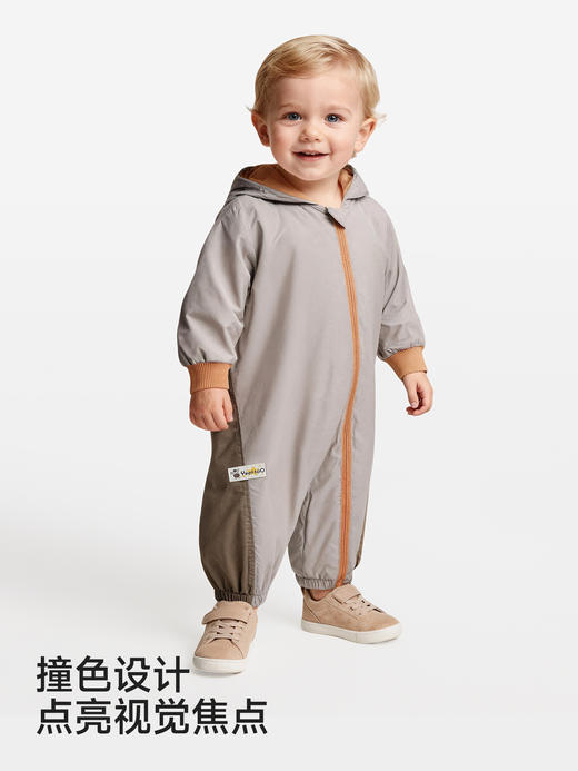 英氏婴儿防晒衣服连帽连体衣宝宝长袖春秋春季爬服YRHFJ1S047A 商品图4