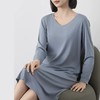【居家舒适】卷卷紫女士兰精莫代尔V领长袖连衣裙家居服/睡衣 轻柔舒适透气 极简百搭不挑身材 商品缩略图0