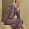 【居家舒适】卷卷紫女士兰精莫代尔V领长袖连衣裙家居服/睡衣 轻柔舒适透气 极简百搭不挑身材 商品缩略图10