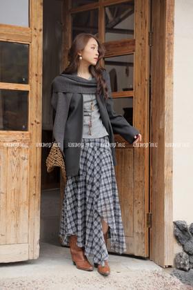 【门店同款】ENJOY春季“序光之旅”不规则设计格子半裙 169599792