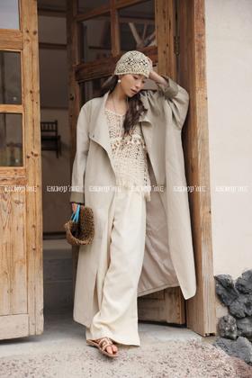 【门店同款】ENJOY春季“序光之旅”拼皮配包长款风衣 169249418