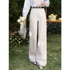 鹿向南「纸刻书章」白色直筒牛仔裤女春季新款高腰宽松百搭长裤 商品缩略图0