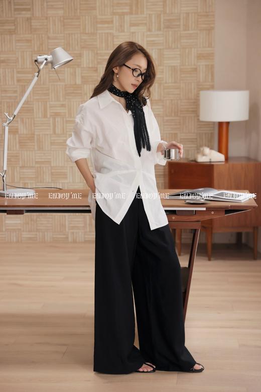 【门店同款】ENJOY春季“柔权主义”波点飘带净版衬衫 169253370 商品图13