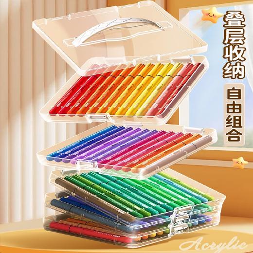 【速干不脏手❗画画不透纸】直液式小学生可叠色水彩笔美术生专用彩色笔儿童软头丙烯马克笔。rg 商品图1