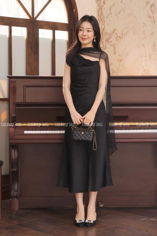 【门店同款】ENJOY春季“柔光芳序”缪斯飘带连衣裙 169099923 商品图0