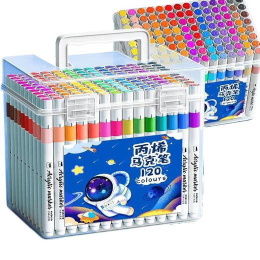 【开学季❗️无异味0添加🔥免按压丙烯马克笔】优质尼龙笔头，均匀出墨，笔触细腻，儿童水彩笔小学生美术画画专用，不透色可叠色幼儿园画笔丙烯马克笔L 商品图4