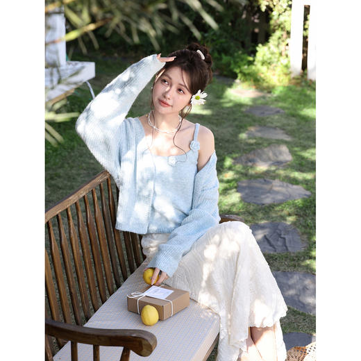 鹿向南「佩里月光」杏色蕾丝花边长款半身裙女春气质显瘦A字长裙 商品图4