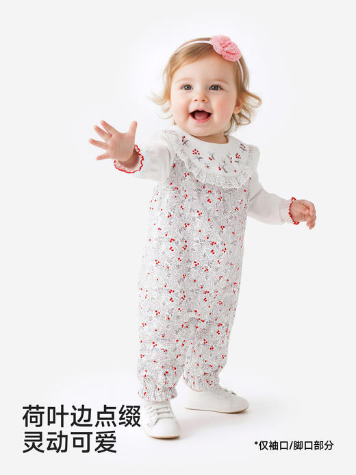 英氏婴儿连体衣长袖哈衣春秋莱赛尔春季女宝宝爬爬服YRHAJ1S002A 商品图4