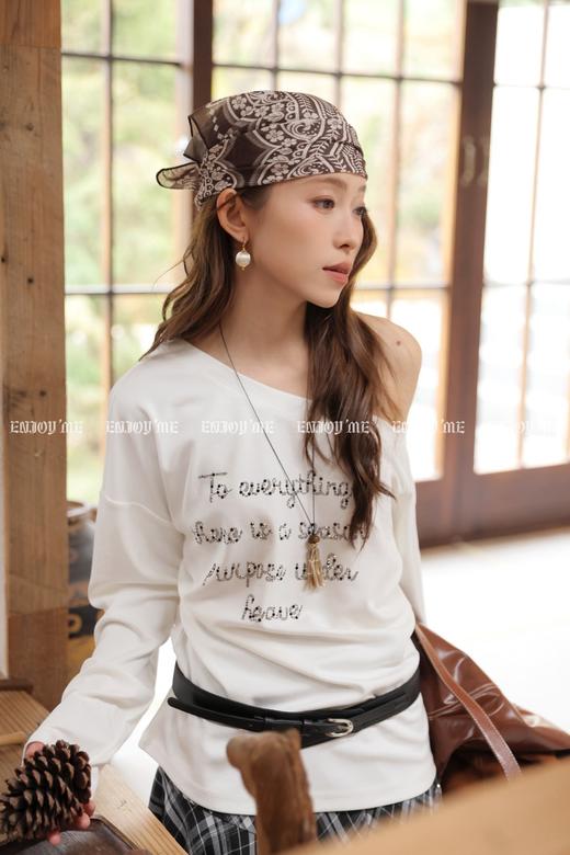 【门店同款】ENJOY春季“序光之旅”斜肩T格子裙套装 169245960 商品图4