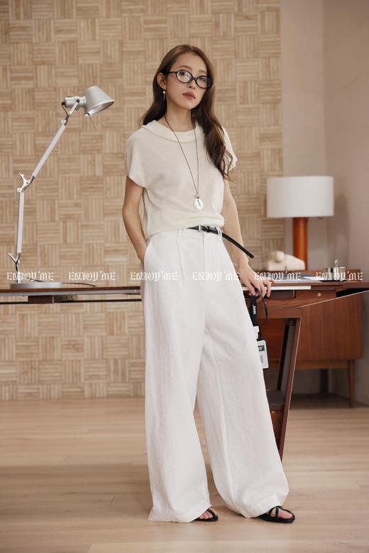 【门店同款】ENJOY春季“柔权主义”叠叠领针织上衣 169247172 商品图11