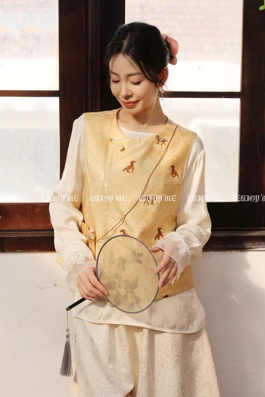 【门店同款】ENJOY春季“画中行”梦马生花中式马夹 169443974 商品图6