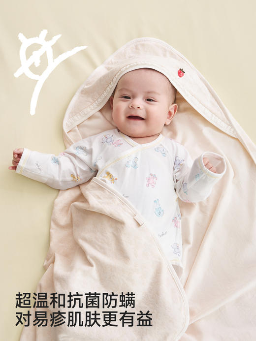 英氏婴儿抱被防螨抗菌新生儿包被四季款宝宝包单襁褓YEBAJ1S005A 商品图2