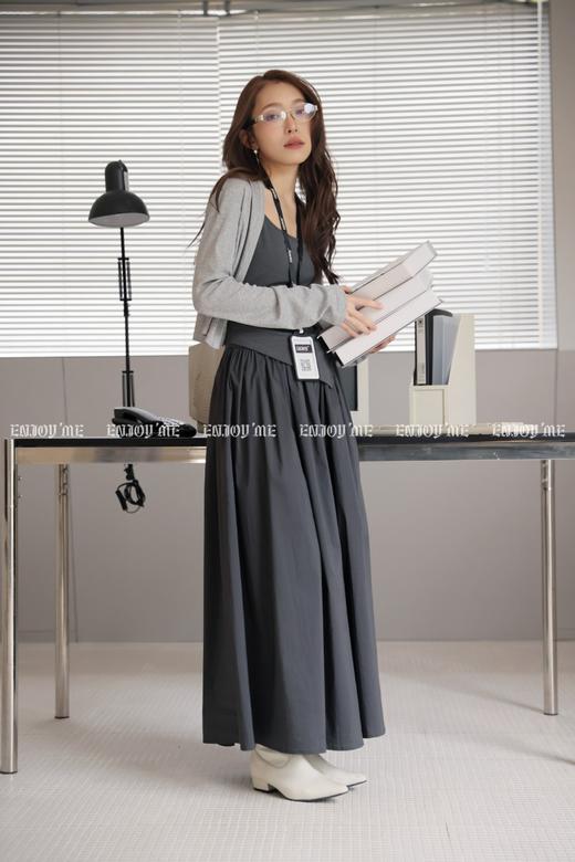 【门店同款】ENJOY春季“柔权主义”撞色两件套裙 169604133 商品图0